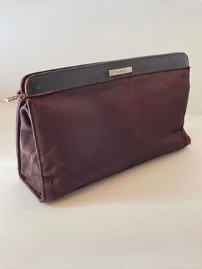 Gucci Canvas Pouch Brown Vintage Unisex